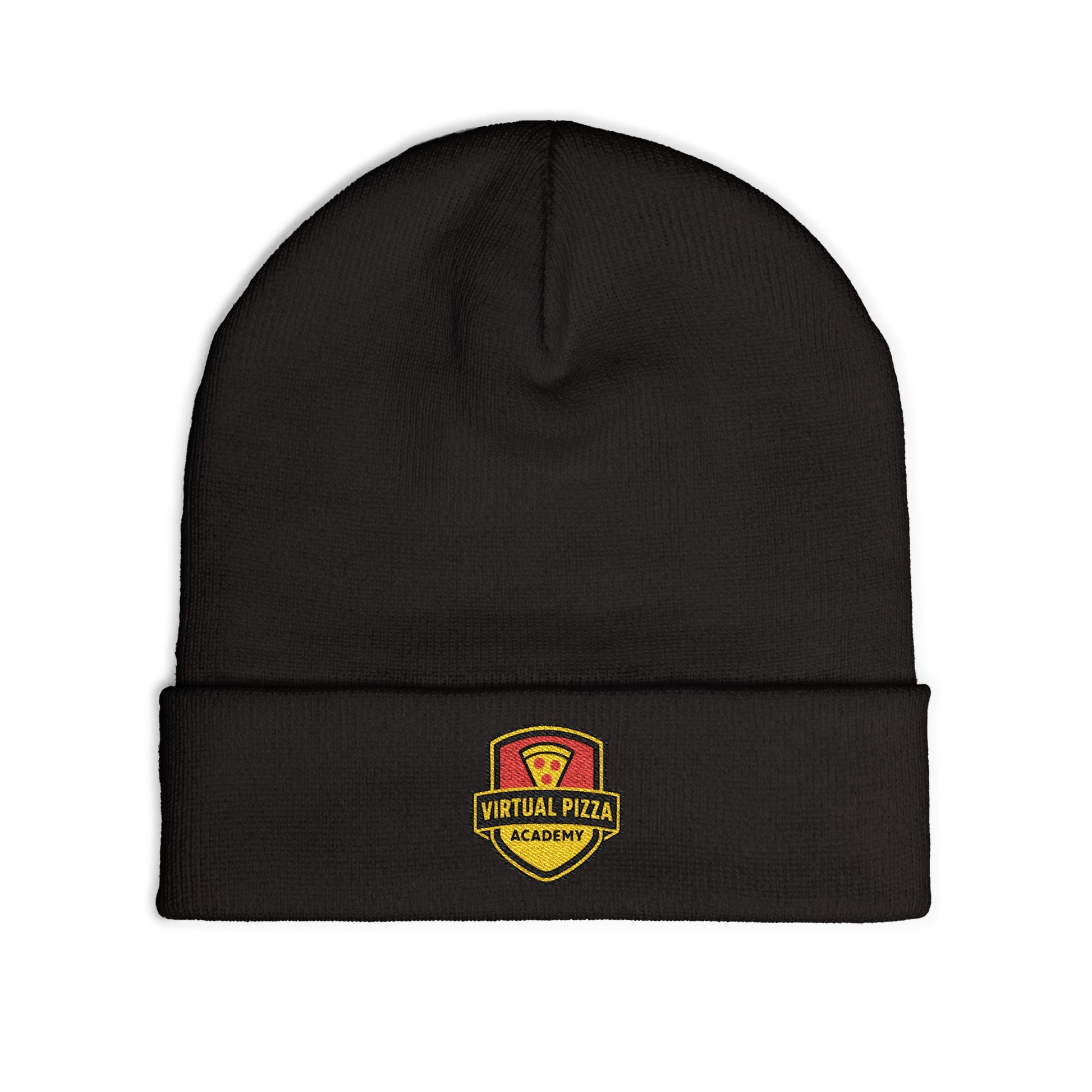 Embroidered 'Virtual Pizza Academy' Crest Logo Knit Beanie