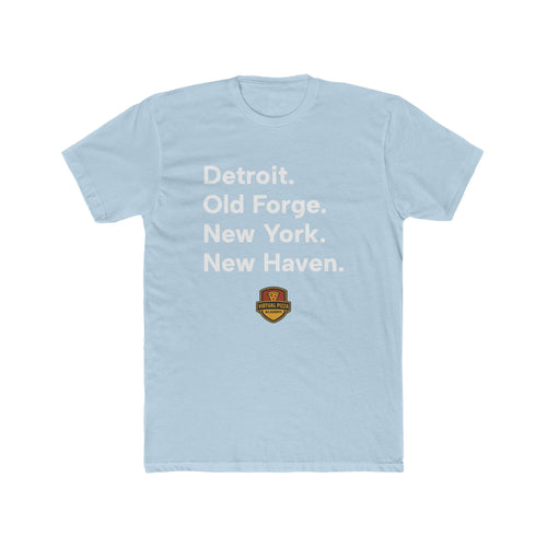 Detroit. Old Forge. New York. New Haven.