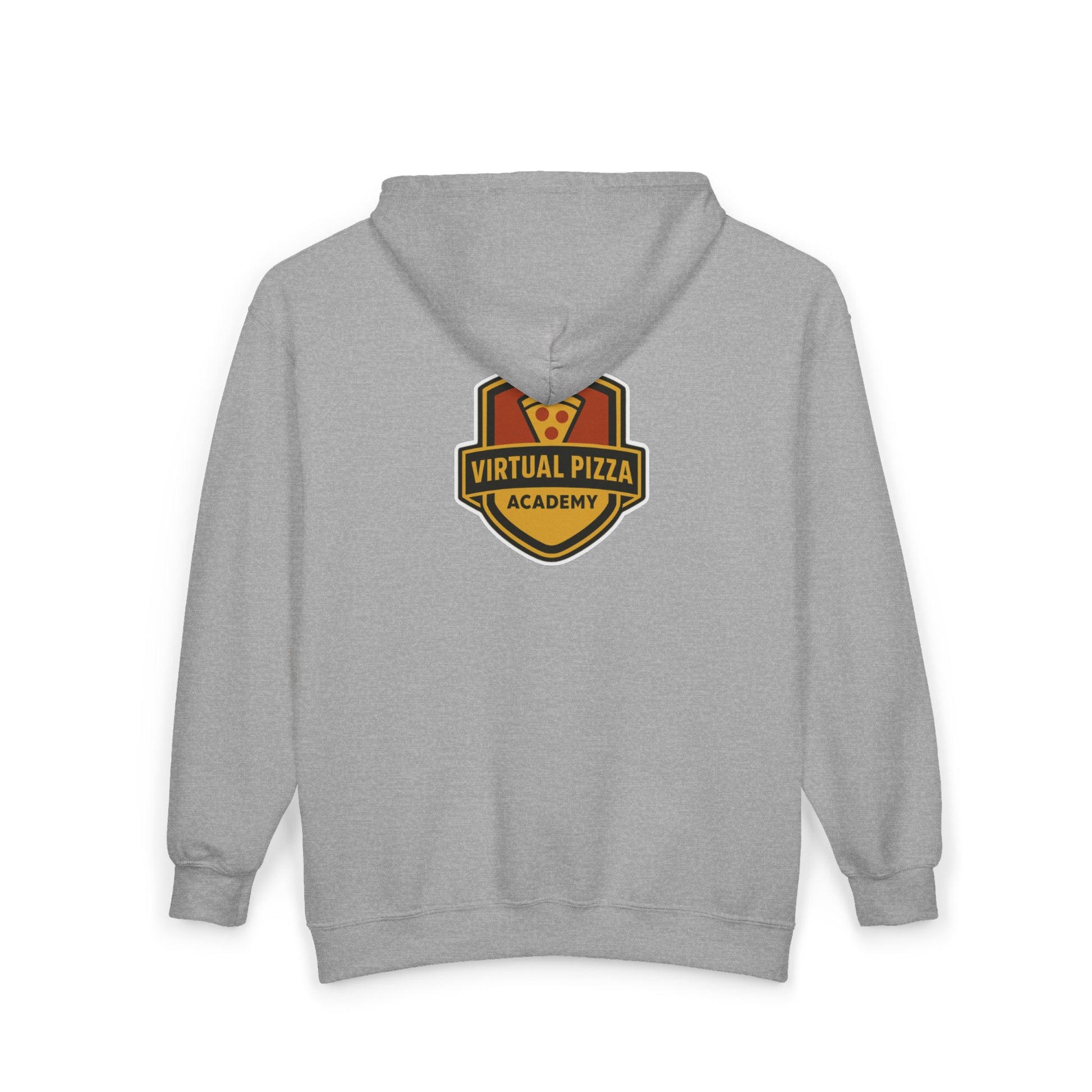 Virtual Pizza Academy Zip Hoodie — Embroidered Pizza Shield Logo