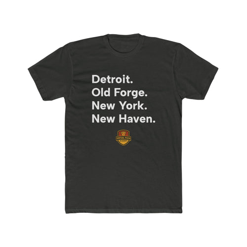 Detroit. Old Forge. New York. New Haven.