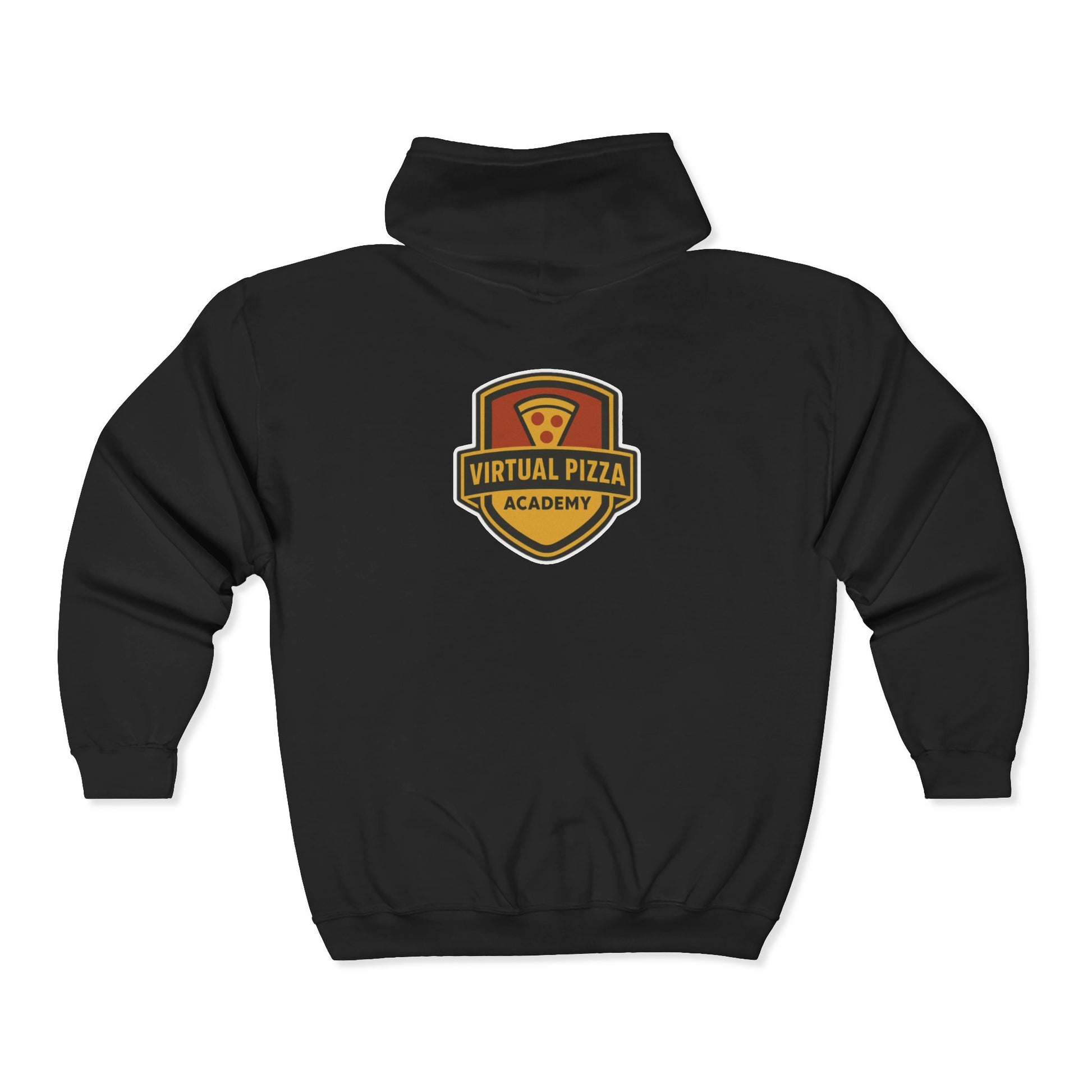 Virtual Pizza Academy Zip Hoodie — Embroidered Pizza Shield Logo