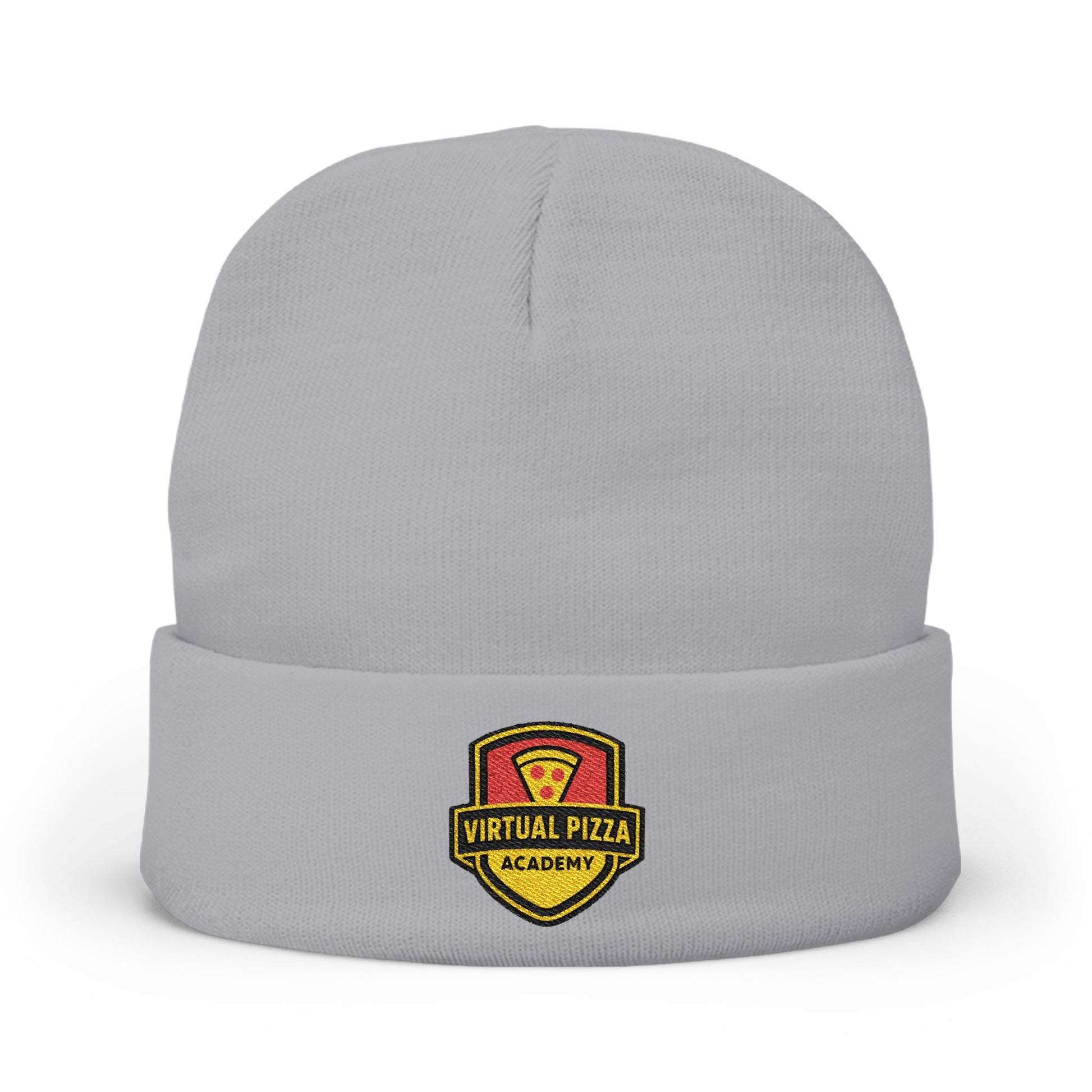 Embroidered 'Virtual Pizza Academy' Crest Logo Knit Beanie