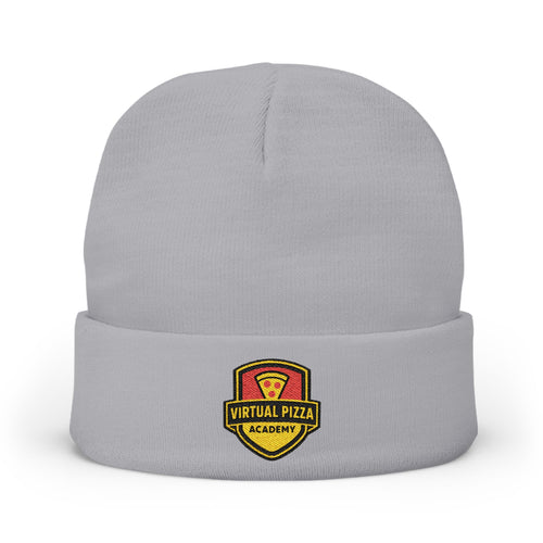 Embroidered 'Virtual Pizza Academy' Crest Logo Knit Beanie