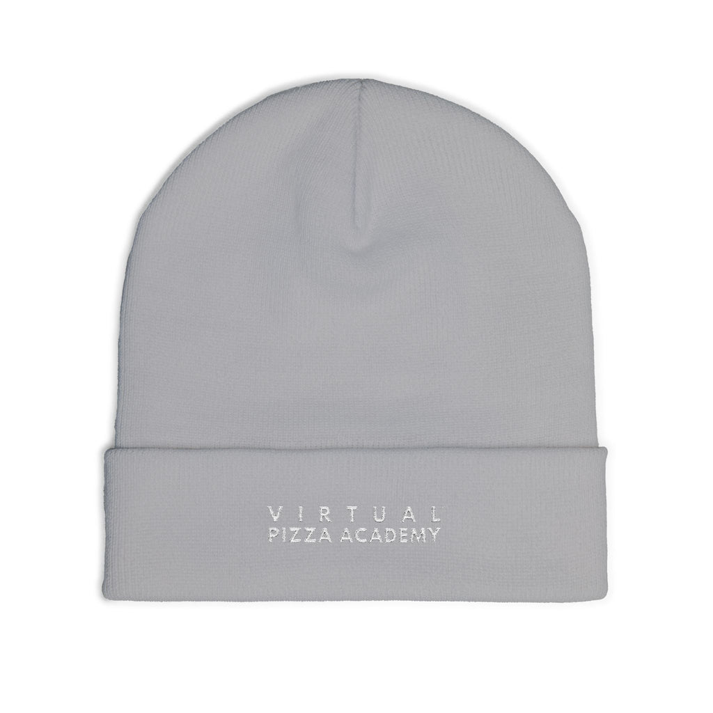 Embroidered 'Virtual Pizza Academy' Block Logo Knit Beanie