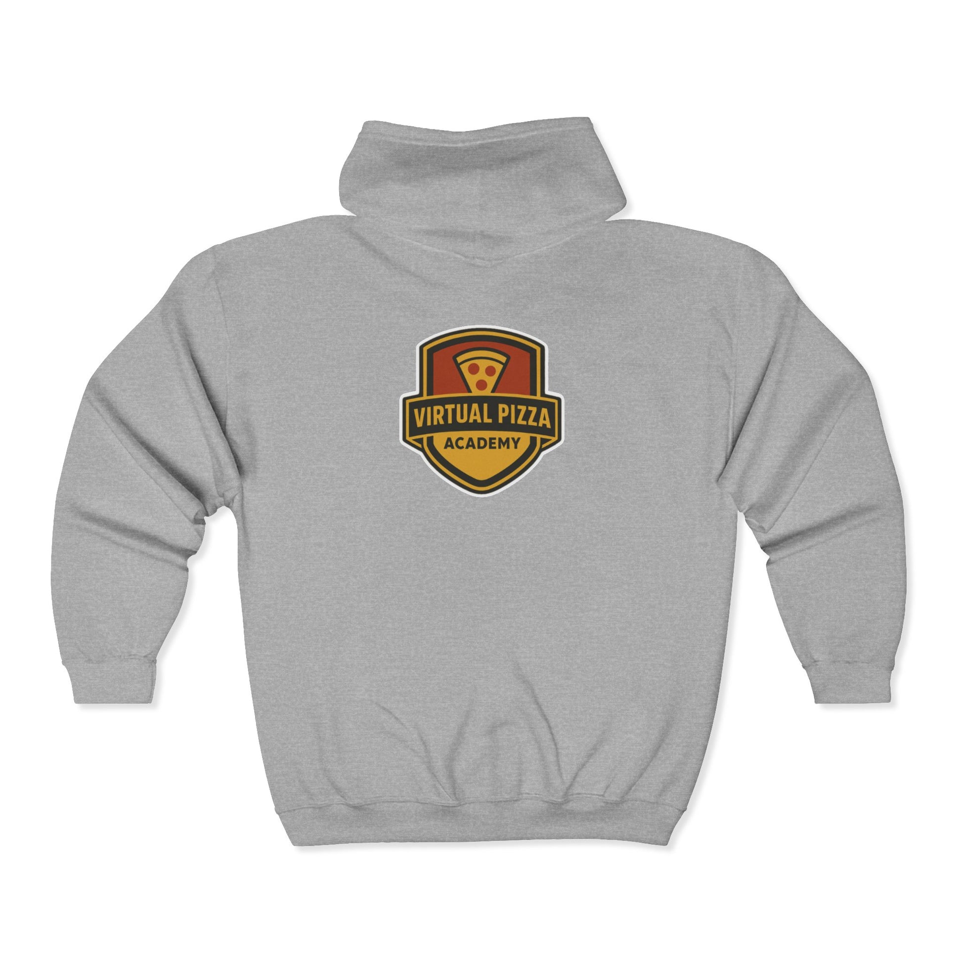 Virtual Pizza Academy Zip Hoodie — Embroidered Pizza Shield Logo