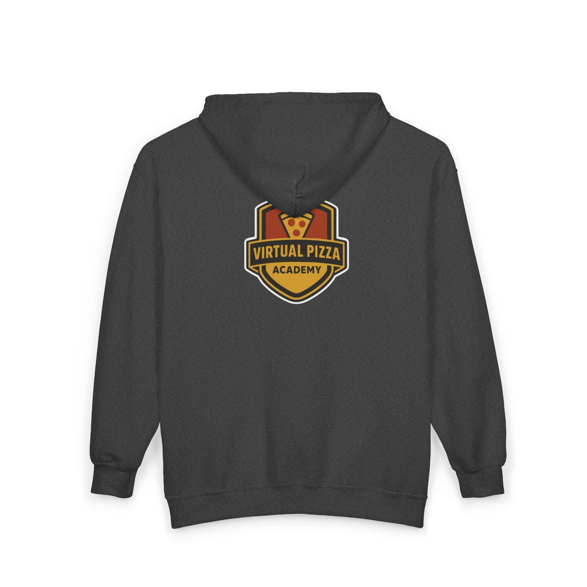 Virtual Pizza Academy Zip Hoodie — Embroidered Pizza Shield Logo