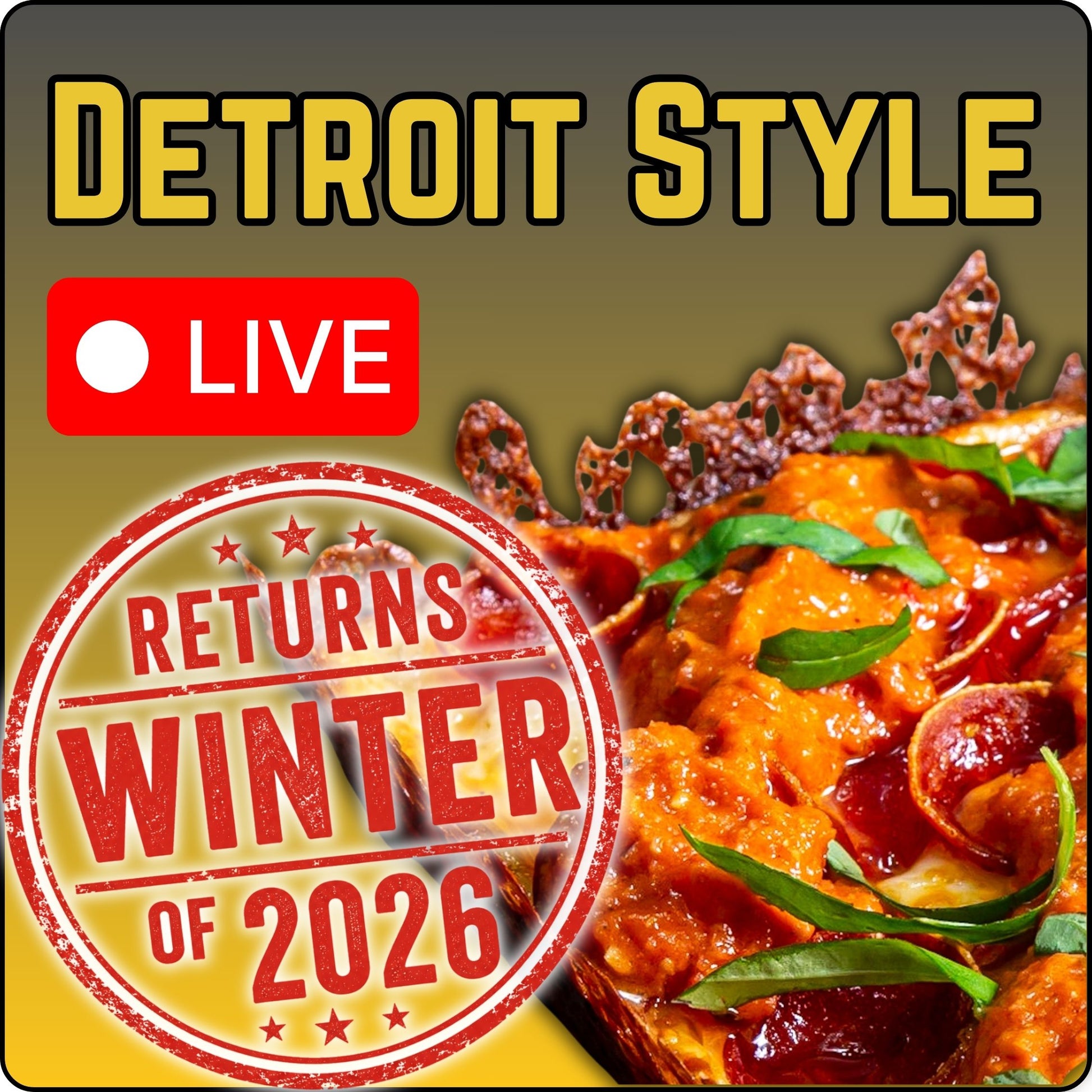 Detroit Style Pizza Virtual Class. (Live - 90 Minutes)
