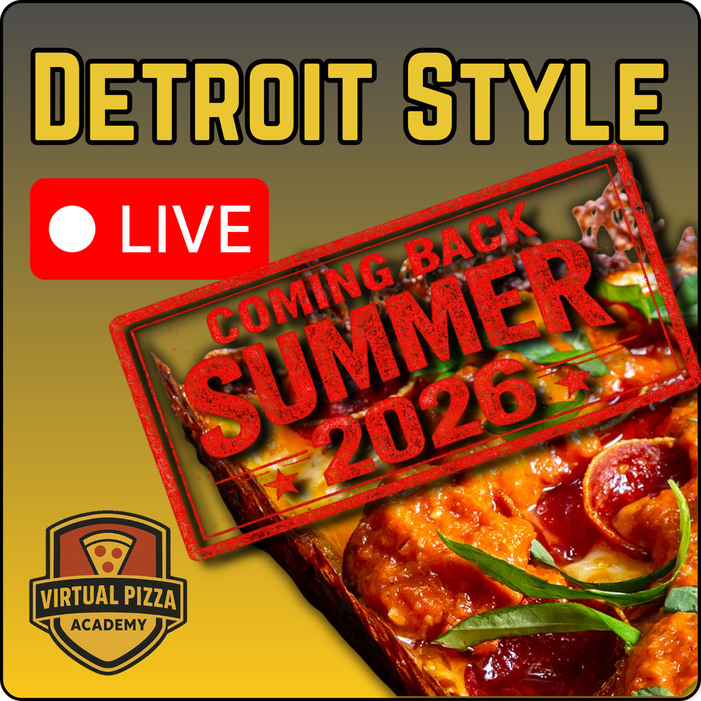 Detroit Style Pizza Virtual Class. (Live - 90 Minutes)