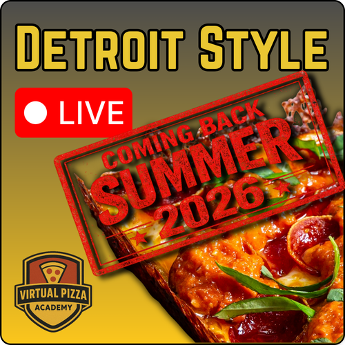 Detroit Style Pizza Virtual Class. (Live - 90 Minutes)