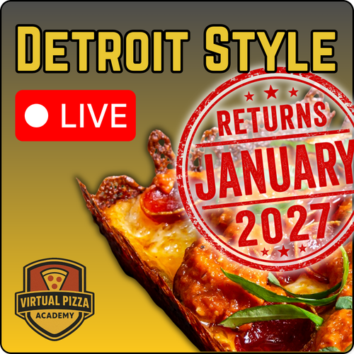 Detroit Style Pizza Virtual Class. (Live - 90 Minutes)