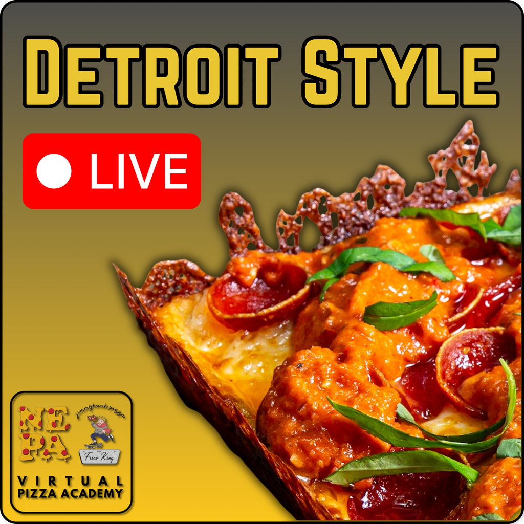 Detroit Style Pizza Virtual Class. (Live - 90 Minutes)
