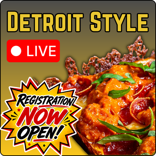 Detroit Style Pizza Virtual Class. (Live - 90 Minutes)