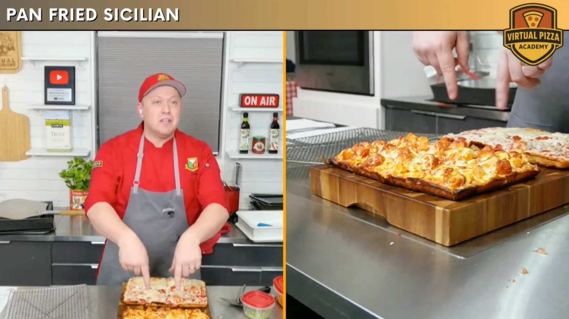 Pan Fried Sicilian Pizza Virtual Class. (Live - 90 Minutes)