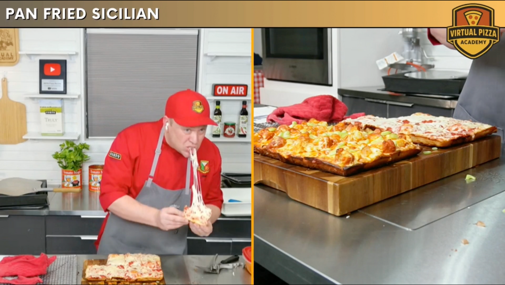 Pan Fried Sicilian Pizza Virtual Class. (Live - 90 Minutes)
